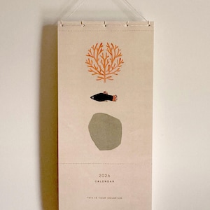 PREORDER 2026 Fish Wall Calendar, Hanging Monotype Art Prints