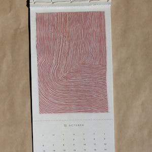2024 Wall Calendar, Hanging Art Print Calendar, Hand Sewn Abstract art Collection image 6