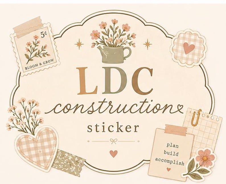 Ldc Sticker Design LDC Construction Sticker | Planner & Journal Sticker Pack - Etsy