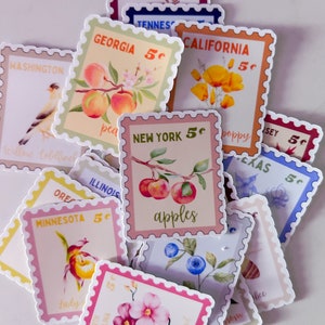 Staatsstempelstickers - Hawaï, Alaska, Connecticut, Massachusetts, Ohio, Wyoming, Colorado, Montana, West Virginia
