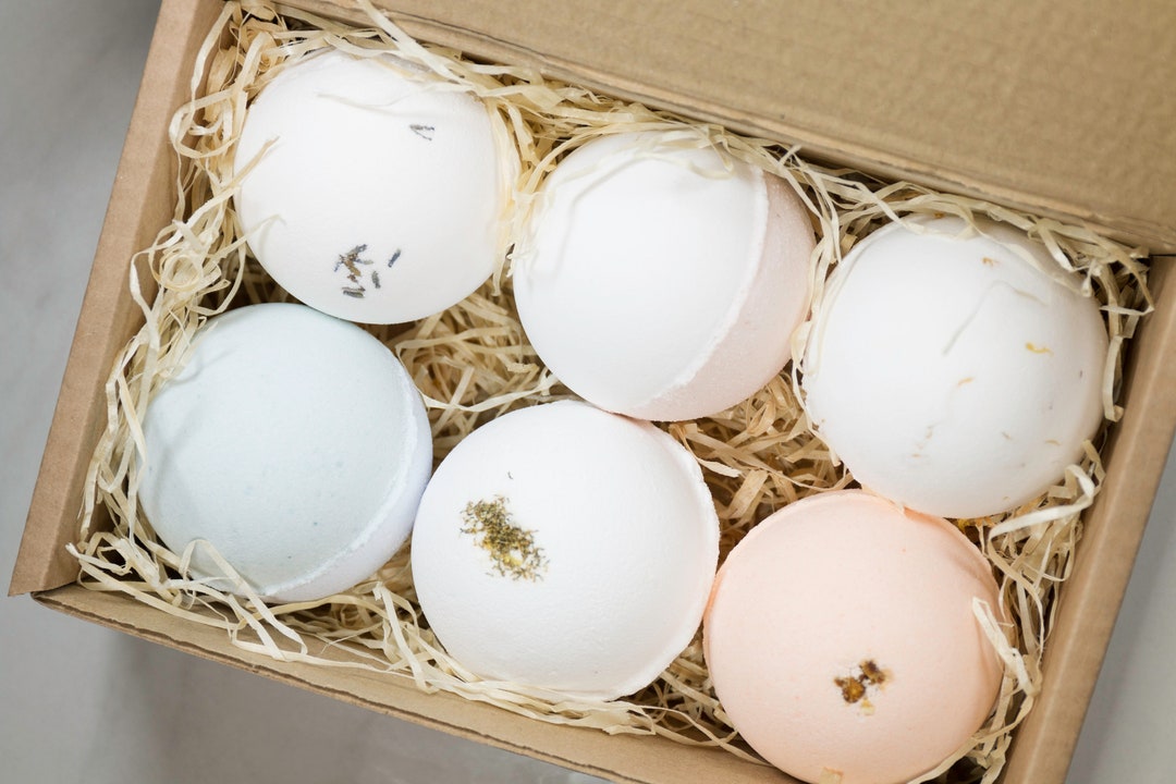 Bath Bomb Gift Box 6 Jumbo Handmade Bath Bombs Ecofriendly Etsy