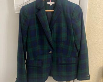 Tommy Hilfiger blue and green women's Blazer w  metal Buttons