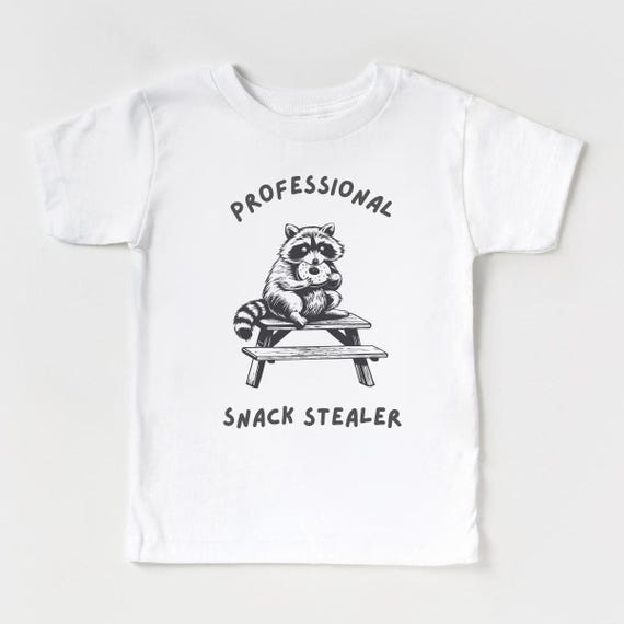 Kids Raccoon Shirt Snack Stealer T-Shirt Toddler Funny Raccoon Shirt Kids Meme Shirt Gift for Toddler