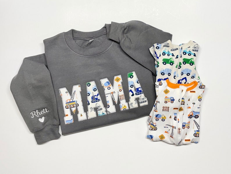 Mama Embroidered Baby Clothing Keepsake Sweatshirt, Simple Mama Pullover, Gift for Mom, Personalized Mama Shirt, Mother's Day Gift image 1