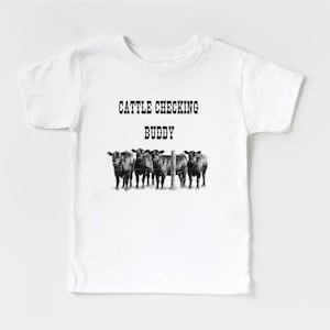Cattle Checking Buddy Kids Shirt Toddler Cow Shirt Farm T-Shirt Cow Tee Gift for Toddler