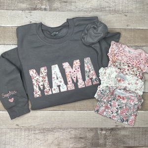 Mama Embroidered Baby Clothing Keepsake Sweatshirt, Simple Mama Pullover, Gift for Mom, Personalized Mama Shirt, Mother's Day Gift image 4