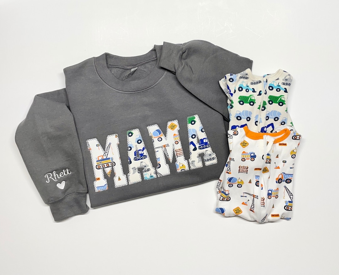 Mama Embroidered Baby Clothing Keepsake Sweatshirt, Simple Mama