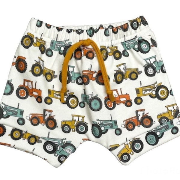 Vintage Tractor Shorts, Tractor Baby Shorts Boys Tractor Shorts Toddler Shorts Trendy Baby Boy Clothes Organic Baby Clothes