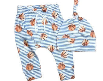 Basketball Pants and hat, Baby Leggings, Baby Joggers, Baby Harem Pants, Toddler Leggings Basketball Pants Take Home Outfit Boy Leggings