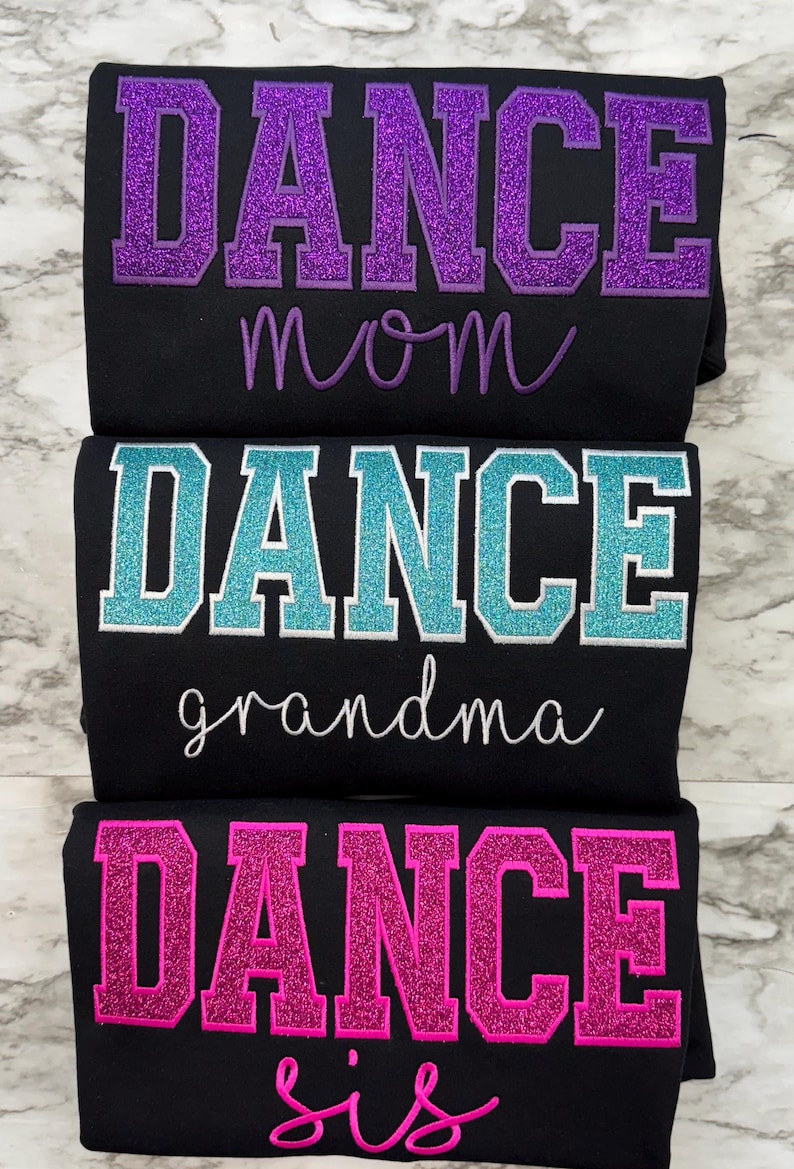 Personalized Embroidered Dance Mom Sweatshirt, Custom Team Crewneck, Dance Mom Star Shirt, with Kids Name on Sleeve, Dance Shirt image 5