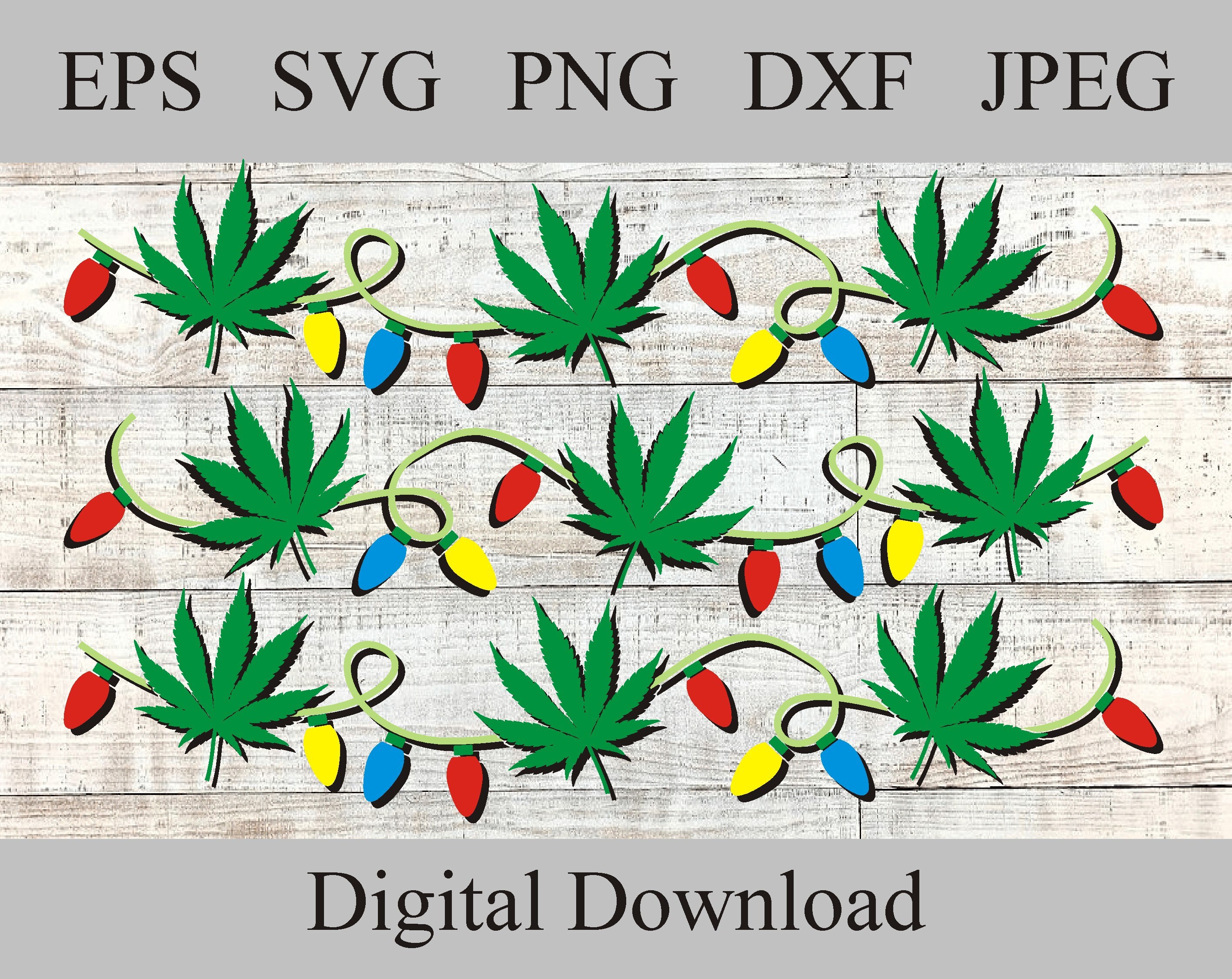 Weed Christmas Lights SVG marijuana leaf Holiday Decoration Etsy España