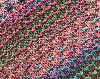 Poncho style multi-colored cowl