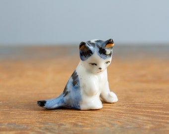 Vintage Miniature Ceramic Cat Figurine, Made in Germany