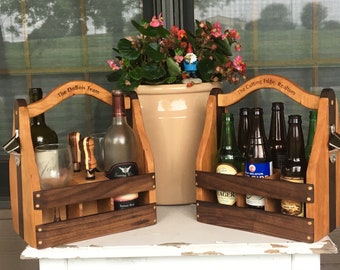Personalized Beer Caddy, Wine Caddy, 5 Year Wedding Anniversary, Beer, Wine