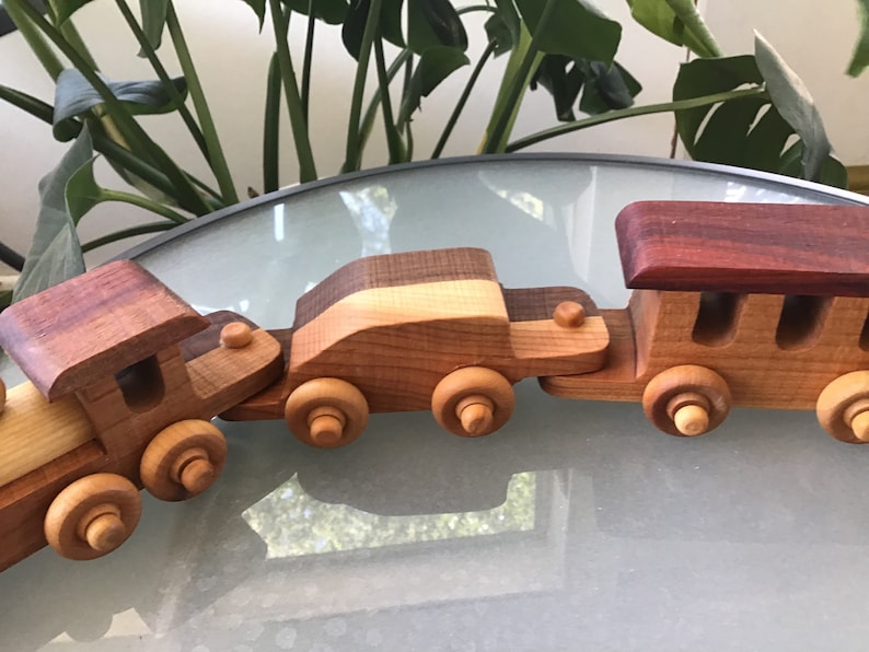 Personalized Wooden Toy Train, Waldorf Toys, Montessori Toys, Wooden Baby Toys, 1st Birthday image 6