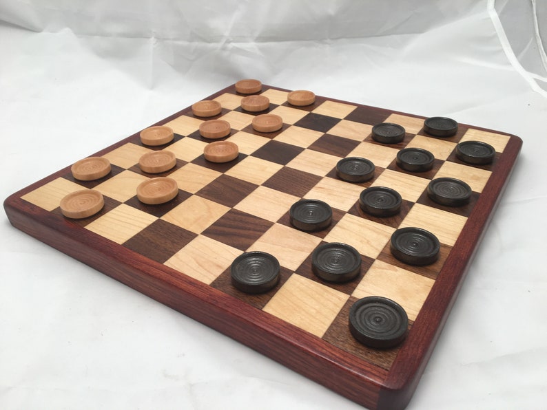 Handmade Wooden Chess Set, Wood Chess Board, Chess Checkers