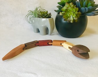 Wooden Toy Snake, Toy Snake, Natural Toys, Puzzles