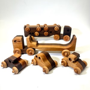 Handmade Wooden Transporter Set, Montessori Toys, Waldorf Toys, Educational, First Birthday