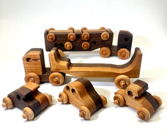 Handmade Wooden Transporter Set, Montessori Toys, Waldorf Toys, Christmas Gift