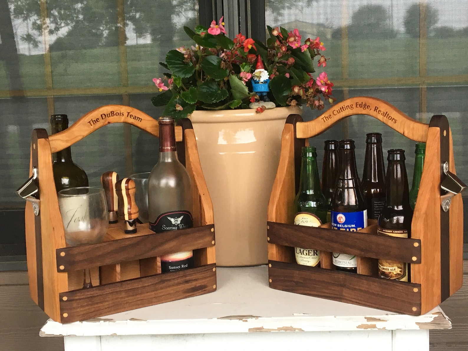 Personalized Beer Caddy, Wine Caddy, 5 Year Wedding Anniversary, Beer, Wine