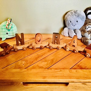 Personalized Wood Toy, Letter Train, Waldorf Toys, 1st Birthday