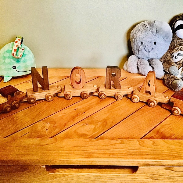 Personalized Wood Toy, Letter Train, Waldorf Toys, 1st Birthday