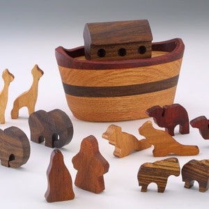 Wooden Noah's Ark Puzzle, Mini Noah's Ark, Wood Toy, Religious Toy