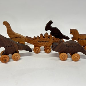 Wooden Dinosaur Toys, Wooden baby boys, Waldorf Toys, 1st Birthday image 8