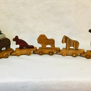 Zoo Train, Custom Wooden Toy Train Set, 1st Birthday, Baby Shower