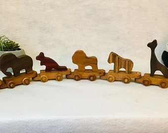 Zoo Train, Custom Wooden Toy Train Set, 1st Birthday, 1st Birthday