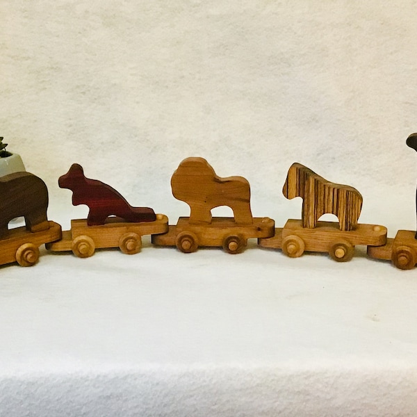 Zoo Train, Custom Wooden Toy Train Set, 1st Birthday, 1st Birthday