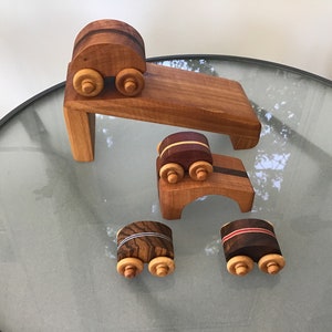 Toy Cars, Flipsy Car With Ramp, Baby Shower Gift, Christmas, Waldorf Toys