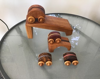 Toy Cars, Flipsy Car With Ramp, Baby Shower Gift, Christmas, Waldorf Toys