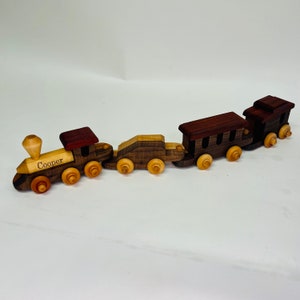 Personalized Wooden Toy Train, Waldorf Toys, Montessori Toys, Wooden Baby Toys, 1st Birthday image 2