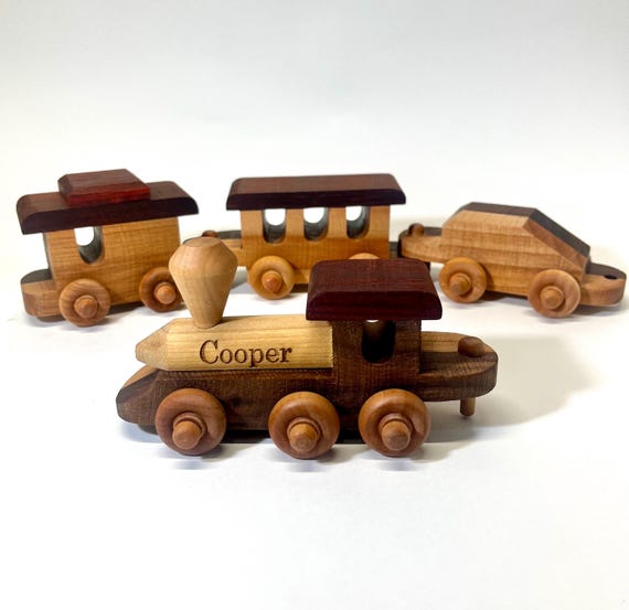 Name Engraved Wooden Toy Train, Waldorf Toys, Montessori Toys, 1st Birthday