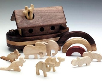 Wooden Noah's Ark Puzzle, Baby Shower Gift, Montessori Toys, Religious Toy, Easter Gift