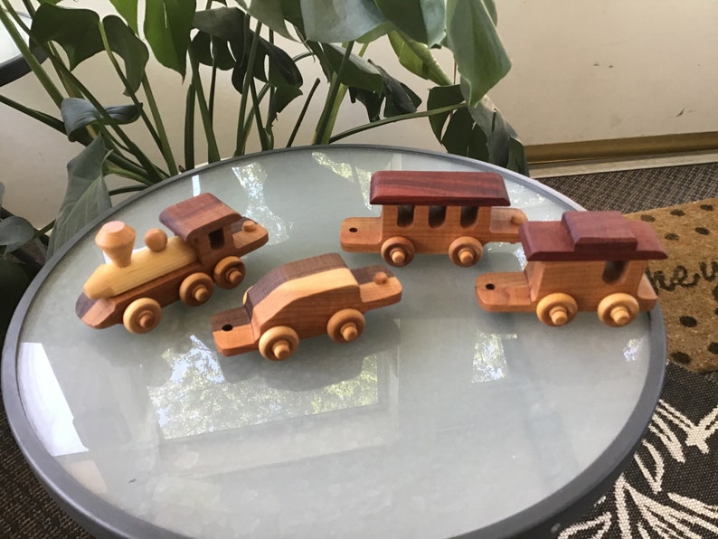 Personalized Wooden Toy Train, Waldorf Toys, Montessori Toys, Wooden Baby Toys, 1st Birthday image 9