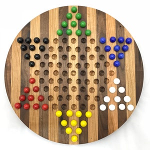 Chinese Checkers, Wooden Board Games, Waldorf Toys, Christmas Gifts, 2 Games in 1