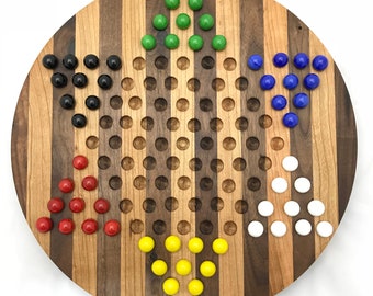 Chinese Checkers, Wooden Board Games, Waldorf Toys, Christmas Gifts, 2 Games in 1