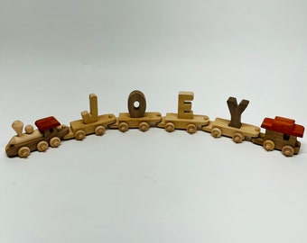 Montessori Wood Toys , Organic Wood Toy Train, Wood Toy Train, Waldorf Toys, Christmas Gift