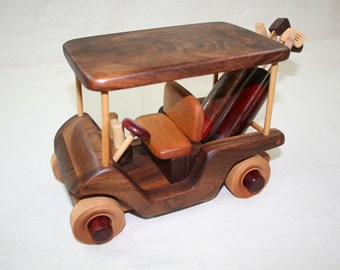 Handmade Wooden Golf Cart, Office Decor, Father's Day Gift