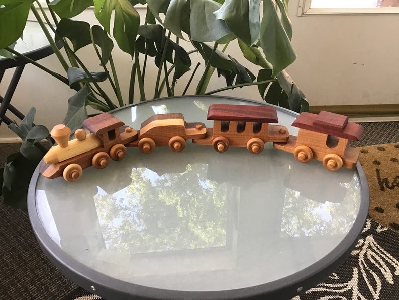 Personalized Wooden Toy Train, Waldorf Toys, Montessori Toys, Wooden Baby Toys, 1st Birthday image 4