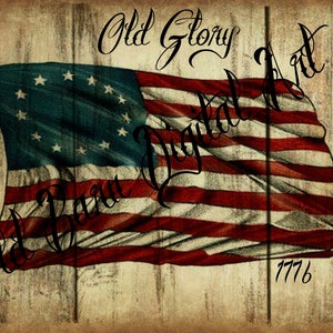 American Primitive Digital Art-Old Gory-1776 -USA- Flag-Jar Logo-Pantry Label-Crock-Digital Transfer -Label JPEG Datei Instant Download