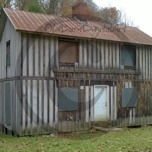 Primitive Digital Art- Country Shed - Photography - Pantry Label- Art- Print - Label JPEG File Instant Download