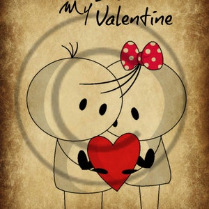 Be My Valentine - Pantry Label - Heart - Love - Jar Candle Label - Pantry Label  -Primitive Digital Art JPEG File Instant Download