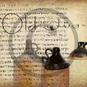 Primitive digitale Kunst-alte Krüge-Crocks-Kerze Logo-Grungy Papier-Pantry Label - digitale Übertragung - Label JPEG Datei instant Download