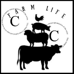 Black and White Image - Farm Life - Silhouette- Digital Art - Logo- Pantry label  - Crock - Transfer - JPEG File Instant Download