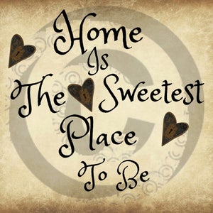 Grungy Primitive Digital Art- Home is Sweet - Border-Grungy Jar Logo-Pantry Label-Crock-Digital Transfer-Label JPEG File Instant Download