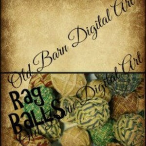Primitive Bag Toppers -The Word Rag Balls - Rag Ball Image -Grungy Background - Instant Download - Digital Art - DIY Candles - Tarts - Soaps