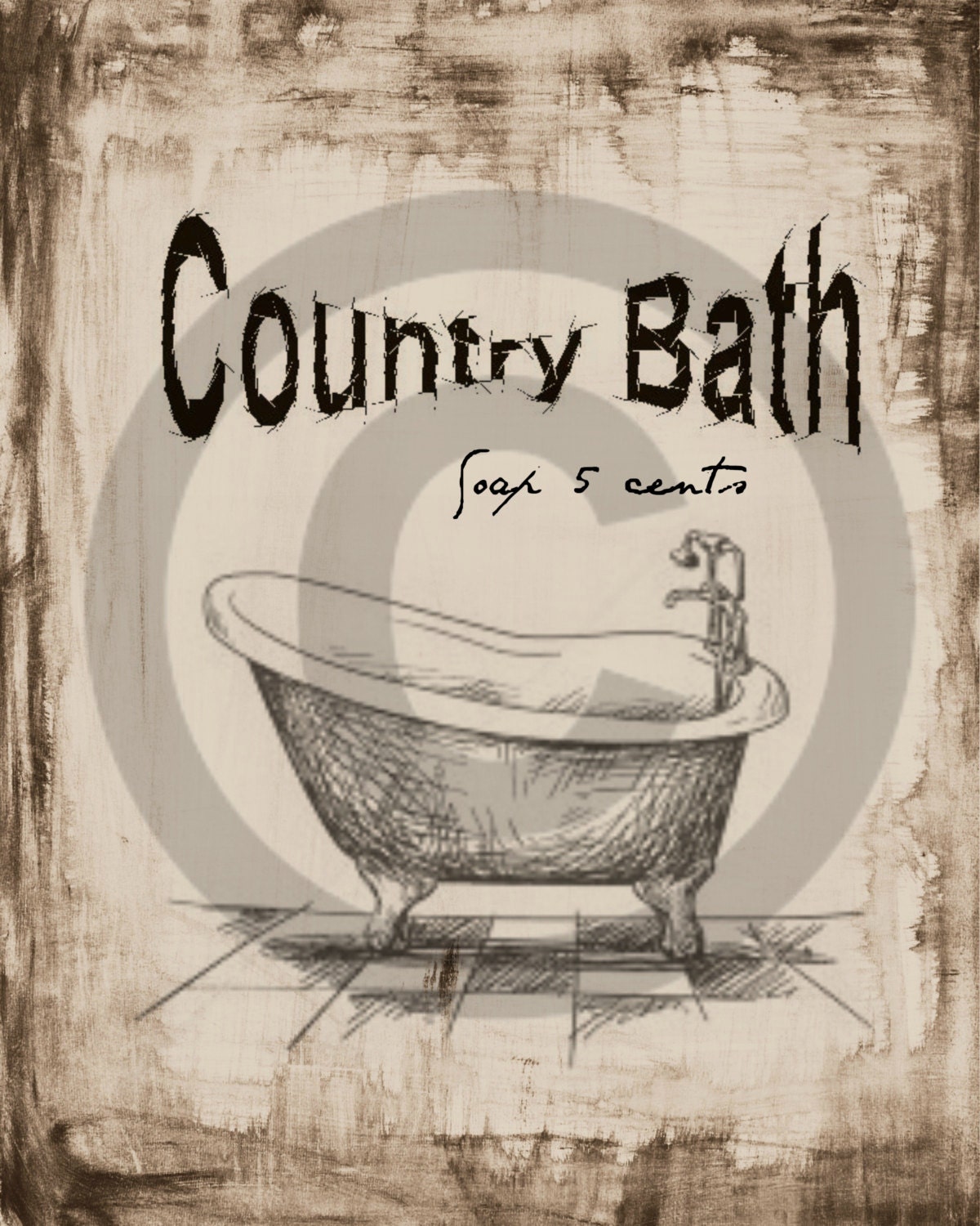Primitive Digital Art Country Bath Label Jar Logo Pantry Etsy